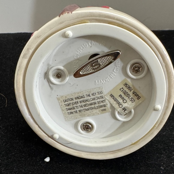 Mr. Christmas Porcelain Tree Hinged Music Box Ornament Snowman Ornament w/Broom - Picture 4 of 4